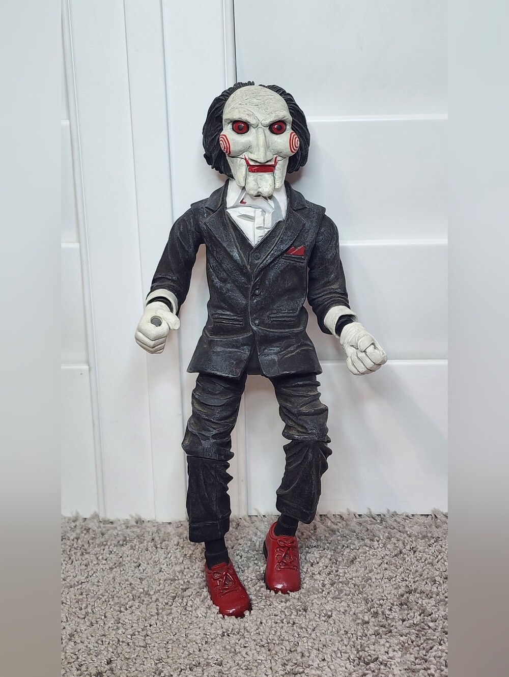 NECA Billy 12" Talking Figure From Saw, Overall Good Shape, Says 4-5 Phases